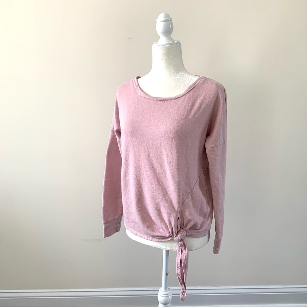 Lucky Brand - Soft Pink Tie Front Sweatshirt - Small - EUC